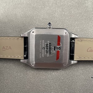 F1F Quartz Santos Dumont 43.5x31.4mm White Dial Black Leather Strap - Image 5