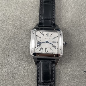 F1F Quartz Santos Dumont 43.5x31.4mm White Dial Black Leather Strap - Image 8