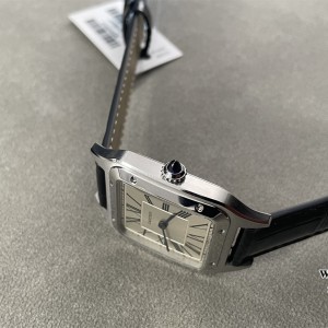 F1F Quartz Santos Dumont 43.5x31.4mm White Dial Black Leather Strap - Image 9