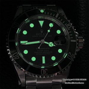 RAF A3135 Submariner 40mm 116610LV Green Bezel Black Dial Rehaut 904L SS Bracelet - Image 9