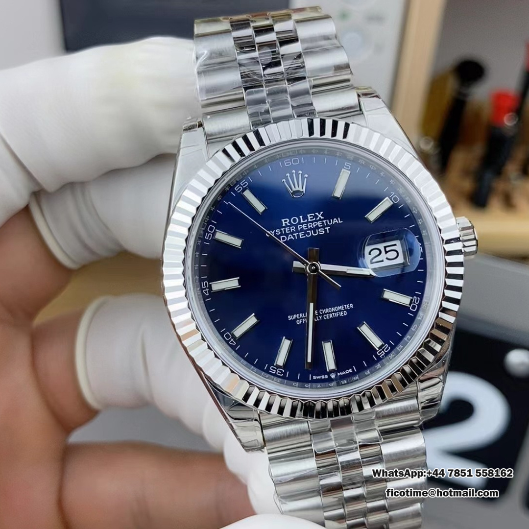 VSF VS3235 DateJust 41mm 126334 Fluted Bezel Blue Dial Jubilee Bracelet ...
