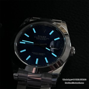 VSF VS3235 DateJust 41mm 126300 Smooth Bezel Blue Dial Oyster Bracelet - Image 7