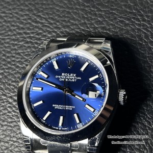 VSF VS3235 DateJust 41mm 126300 Smooth Bezel Blue Dial Oyster Bracelet - Image 8