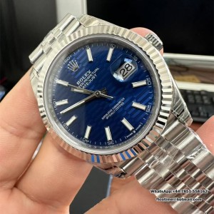 VSF VS3235 DateJust 41mm 126334 Fluted Bezel Motif Blue Dial Jubilee Bracelet - Image 3