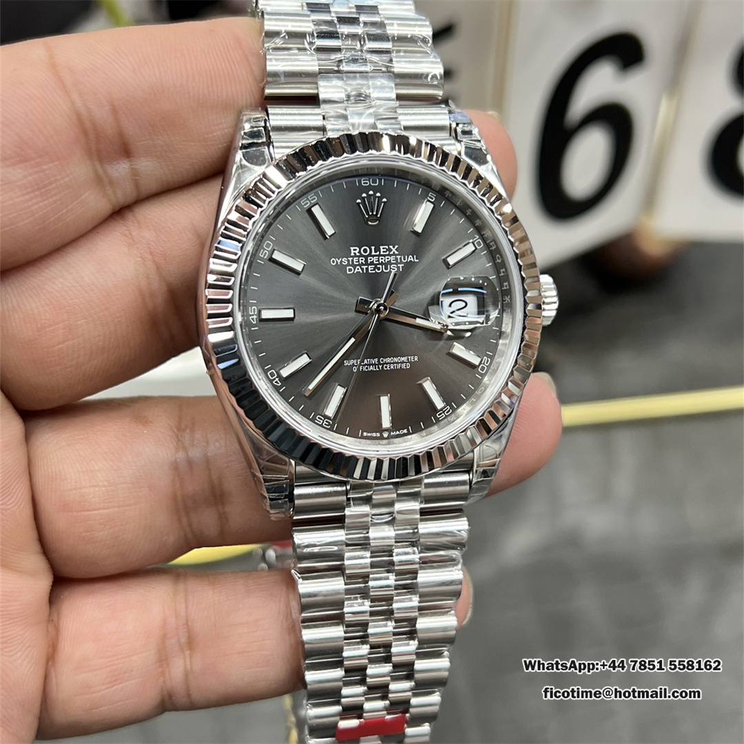 VSF VS3235 DateJust 41mm 126334 Fluted Bezel Grey Dial Jubilee Bracelet ...