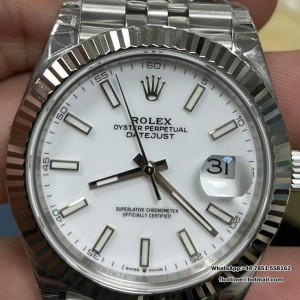 VSF VS3235 DateJust 41mm 126334 Fluted Bezel White Dial Jubilee Bracelet - Image 4