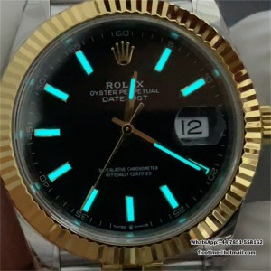 VSF VS3235 DateJust 41mm  Fluted Bezel Black Dial YG/SS Jubilee Bracelet - Image 8