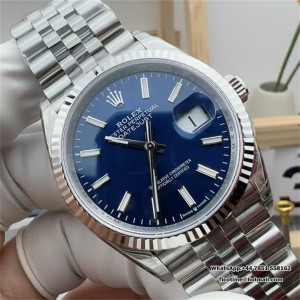 VSF VS3235 DateJust 36mm Fluted Bezel Blue Dial Jubilee Bracelet - Image 1