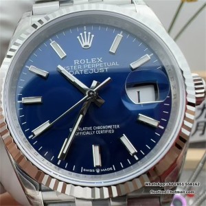 VSF VS3235 DateJust 36mm Fluted Bezel Blue Dial Jubilee Bracelet - Image 2