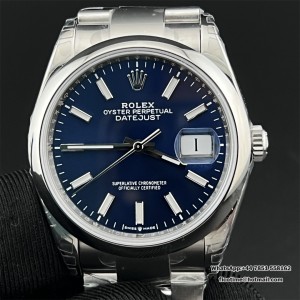 VSF VS3235 DateJust 36mm Smooth Bezel Blue Dial Oyster Bracelet - Image 1