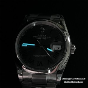 VSF VS3235 DateJust 36mm Wimbledon Smooth Bezel Grey Dial Green Roma Marker Oyster Bracelet - Image 9