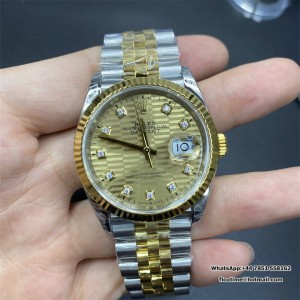 VSF VS3235 DateJust 36mm Fluted Bezel Gold Motif Dial Diamond Marker YG/SS Jubilee Bracelet - Image 1