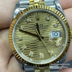 VSF VS3235 DateJust 36mm Fluted Bezel Gold Motif Dial Diamond Marker YG/SS Jubilee Bracelet - Image 4