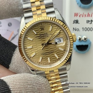 VSF VS3235 DateJust 36mm Fluted Bezel Gold Motif Dial YG/SS Jubilee Bracelet - Image 5
