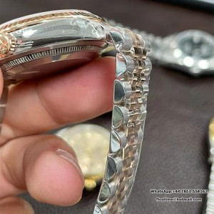 VSF VS3235 DateJust 36mm Fluted Bezel Silver Motif Dial Diamond Marker RG/SS Jubilee Bracelet - Image 6