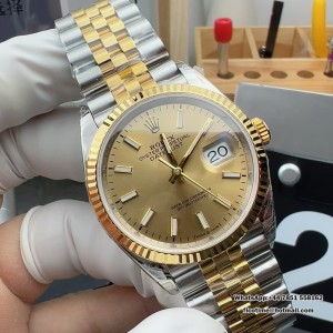 VSF VS3235 DateJust 36mm Fluted Bezel Gold Dial YG/SS Jubilee Bracelet - Image 1