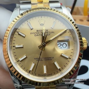VSF VS3235 DateJust 36mm Fluted Bezel Gold Dial YG/SS Jubilee Bracelet - Image 2