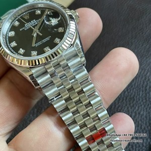 VSF VS3235 DateJust 36mm Fluted Bezel Black Dial Diamond Marker Jubilee Bracelet - Image 5