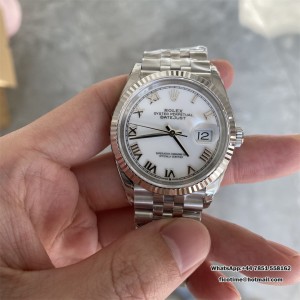 VSF VS3235 DateJust 36mm Fluted Bezel White Dial Roma Marker Jubilee Bracelet - Image 3