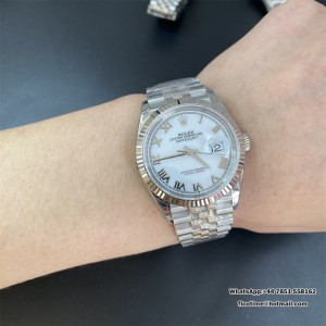 VSF VS3235 DateJust 36mm Fluted Bezel White Dial Roma Marker Jubilee Bracelet - Image 9