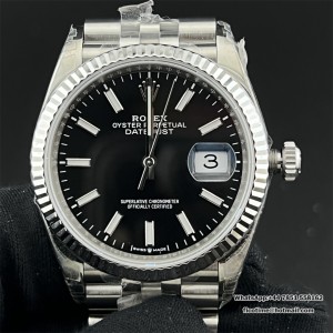 VSF VS3235 DateJust 36mm Fluted Bezel Black Dial Jubilee Bracelet - Image 1