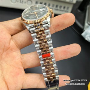 VSF VS3235 DateJust 36mm Wimbledon Fluted Bezel Grey Dial Green Roma Marker RG/SS Jubilee Bracelet - Image 7