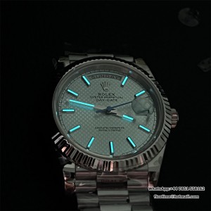 GMF A2836 Tungsten DayDate 40MM Ice Blue Dial President Bracelet - Image 9