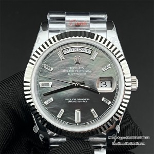 GMF A2836 Tungsten DayDate 40MM Grey Meteorite Dial President Bracelet - Image 1