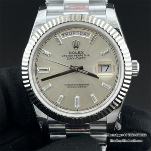 GMF A2836 Tungsten DayDate 40MM Silver Dial Diamond Marker President Bracelet - Image 1