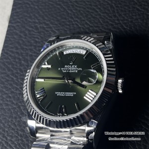 GMF A2836 Tungsten DayDate 40MM Green Dial Roma Marker President Bracelet - Image 9