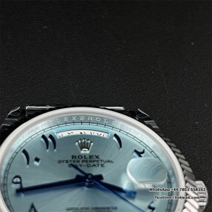 GMF A2836 Tungsten DayDate 40MM Ice Blue Dial Arabic Marker President Bracelet - Image 2