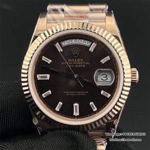 GMF A2836 Tungsten DayDate 40MM RG Brown Dial Diamond Marker RG President Bracelet - Image 1
