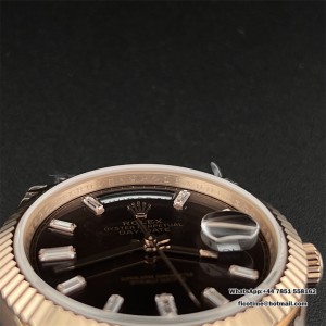 GMF A2836 Tungsten DayDate 40MM RG Brown Dial Diamond Marker RG President Bracelet - Image 2