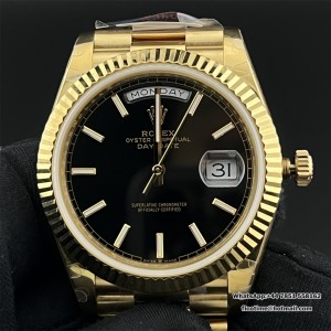 GMF A2836 Tungsten DayDate 40MM YG Black Dial YG President Bracelet - Image 1