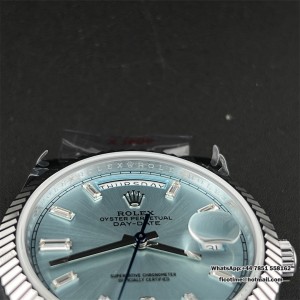 GMF A2836 Tungsten DayDate 40MM Ice Blue Dial Diamond Marker President Bracelet - Image 2