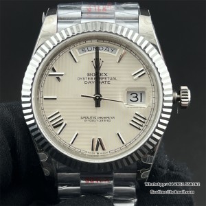 GMF A2836 DayDate 40MM White Dial Roma Marker President Bracelet - Image 1