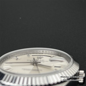 GMF A2836 DayDate 40MM White Dial Roma Marker President Bracelet - Image 2