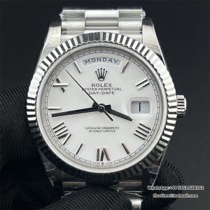 GMF A3255 DayDate 40MM White Dial Roma Marker President Bracelet - Image 1