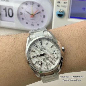 VSF A8500 Seamaster 41mm AQUA TERRA 150M White Wave Dial SS Bracelet - Image 4