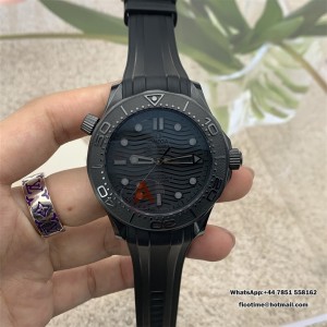 VSF VS8806 Seamaster Diver 300M 43.5mm Ceramic All Black Dial Black Rubber Strap - Image 3