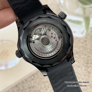 VSF VS8806 Seamaster Diver 300M 43.5mm Ceramic All Black Dial Black Rubber Strap - Image 8