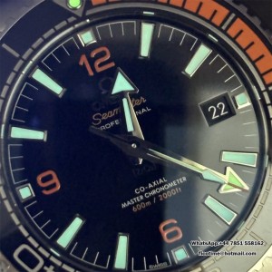 VSF A8900 Planet Ocean 600M 43.5mm 1/4 Orange Black Dial SS Bracelet VSF A8900 43.5mm  SS Bracelet VSF - Image 3