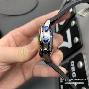 HRF A7750 Speedmaster 40mm Racing Master White/Black Dial Black Rubber Strap - Image 4