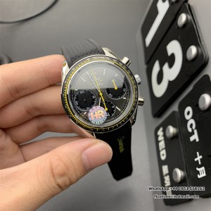 HRF A7750 Speedmaster 40mm Racing Master Grey/Black Dial Black Rubber Strap - Image 4