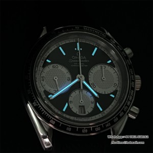 HRF A7750 Speedmaster 40mm Racing Master Black/White Dial Black Rubber Strap - Image 4