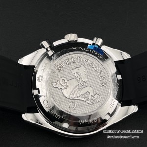 HRF A7750 Speedmaster 40mm Racing Master Black/White Dial Black Rubber Strap - Image 8