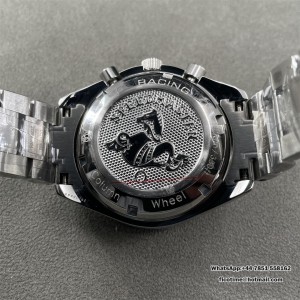 HRF A7750 Speedmaster 40mm Racing Master Black/White Dial SS Bracelet - Image 8