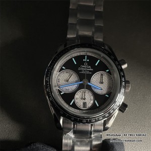 HRF A7750 Speedmaster 40mm Racing Master Black/White Dial SS Bracelet - Image 9