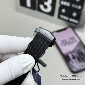 N1F A7750 Speedmaster 44mm  "Dark Side of The Moon" Real Ceramic Black Dial Black Leather Strap - Image 3