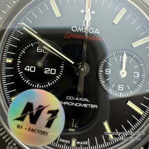 N1F A7750 Speedmaster 44mm  "Dark Side of The Moon" Real Ceramic Black Dial Black Leather Strap - Image 7